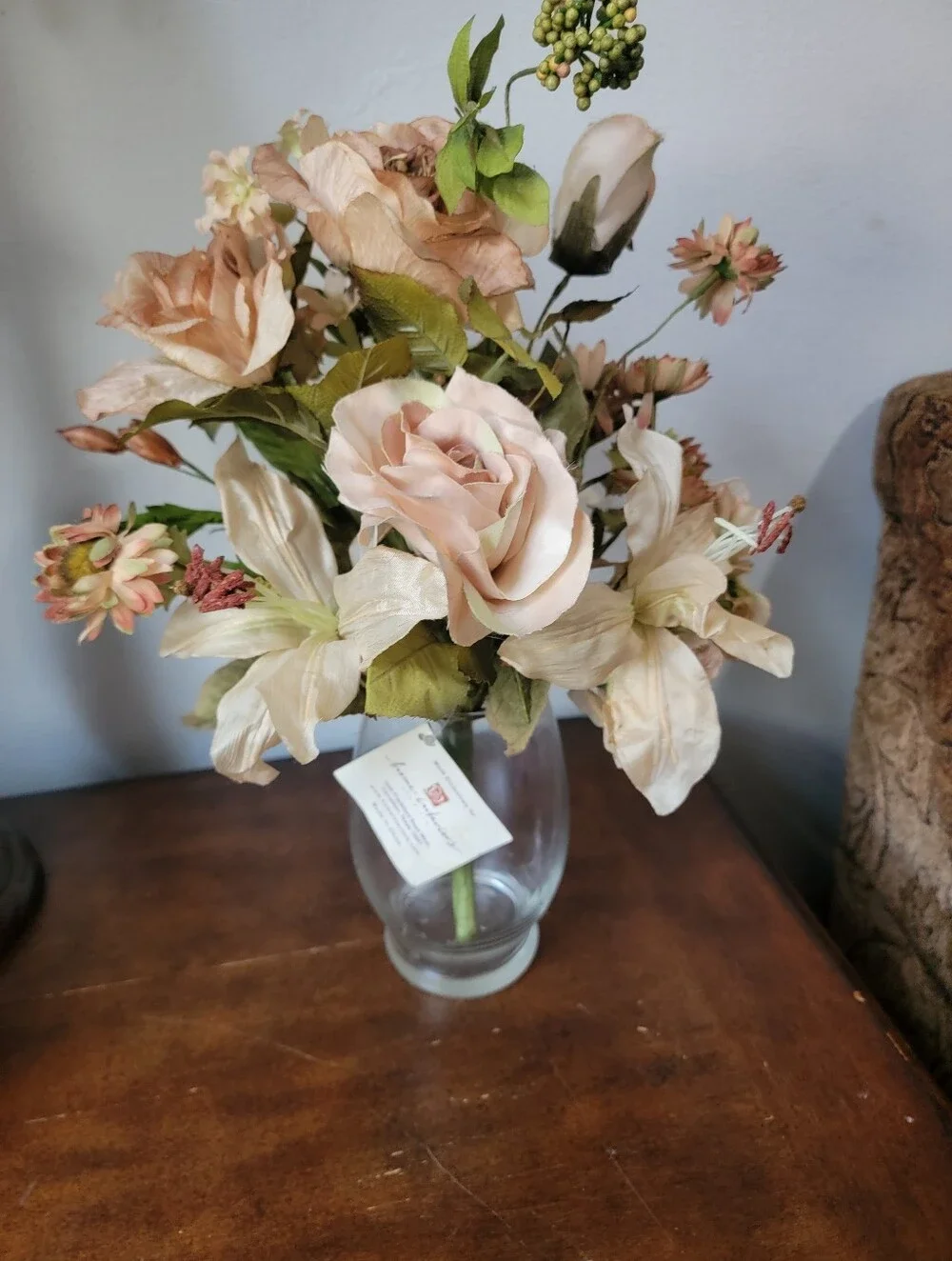 Silk Floral Bouquet in Blush and Cream - Home Accents